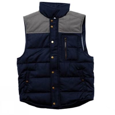 Chaleco United By Blue Drummond Colorblock Wool Hombre - Gris / Azul Marino - Chile HDZ416759